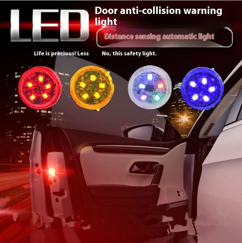 Luzes de sensor de abertura de porta piscantes de aviso de segurança de LED automotivo e prevenção de colisão traseira, modificação_voghion.com