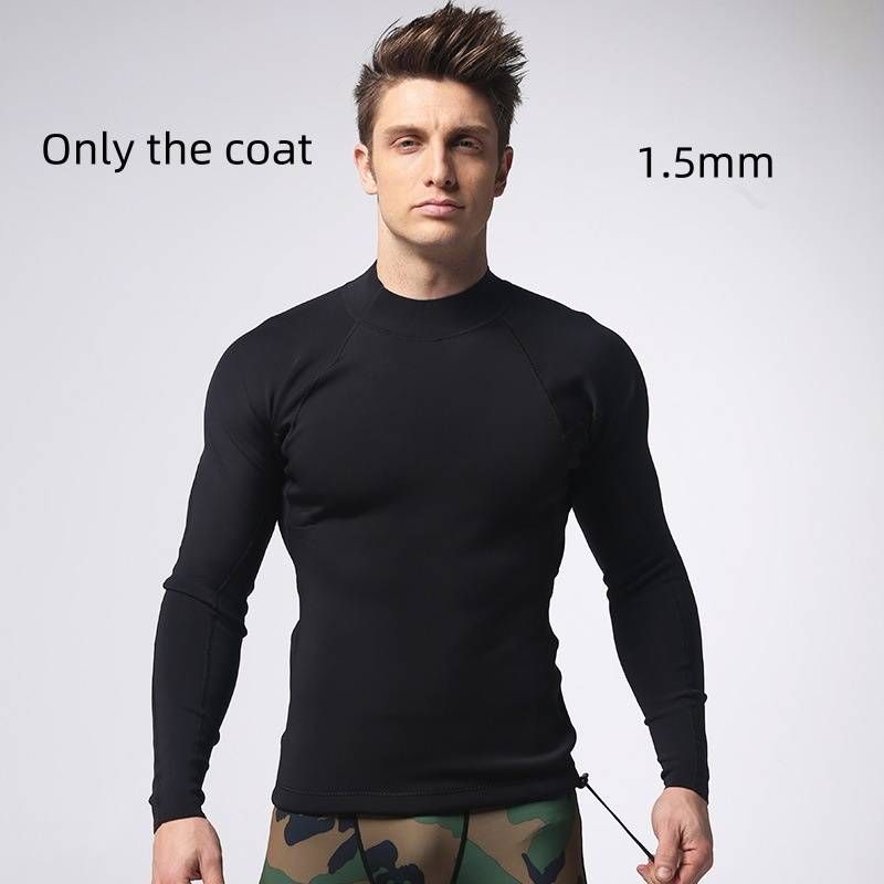 Herren 1,5MM Taucheranzug, Taucheroberteil, Surfoberteil, Taucheranzug, Badeanzug, Thermooberteil_voghion.com