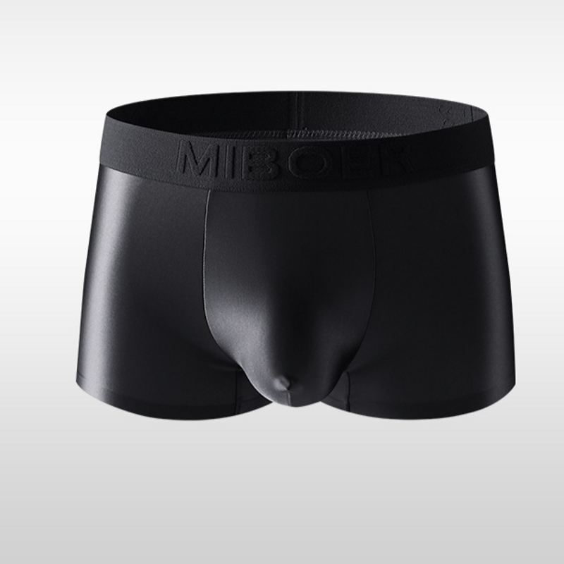 Heren satijnen boxershorts, dun, ademend, zomerondergoed, naadloos ontwerp, luxe comfort voor dagelijks gebruik tijdens het sporten, zwart/wit/huid/grijs/koffie, S-XXXL_voghion.com