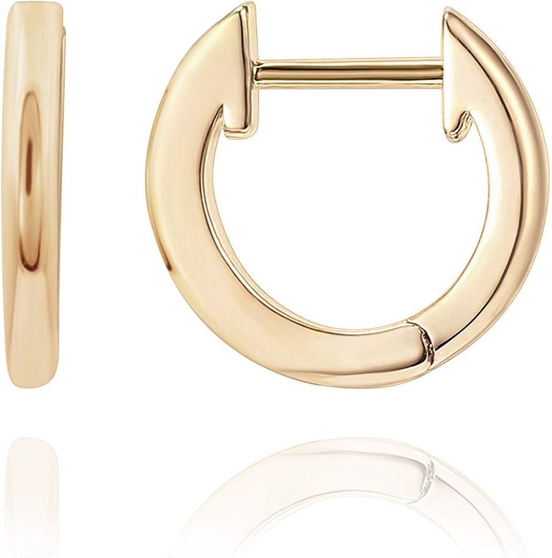 Orecchini a cerchio piccoli in argento Sterling S925, placcati in oro 14 carati, vermeil dorato | Orecchini a cerchio piccoli per donna_voghion.com