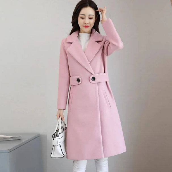 Eleganter Trenchcoat aus Wollmischung – Schmal geschnittener, zweireihiger langer Mantel für Damen (Rot/Beige/Camel/Schwarz/Rosa/Mauve, M-4XL)_voghion.com