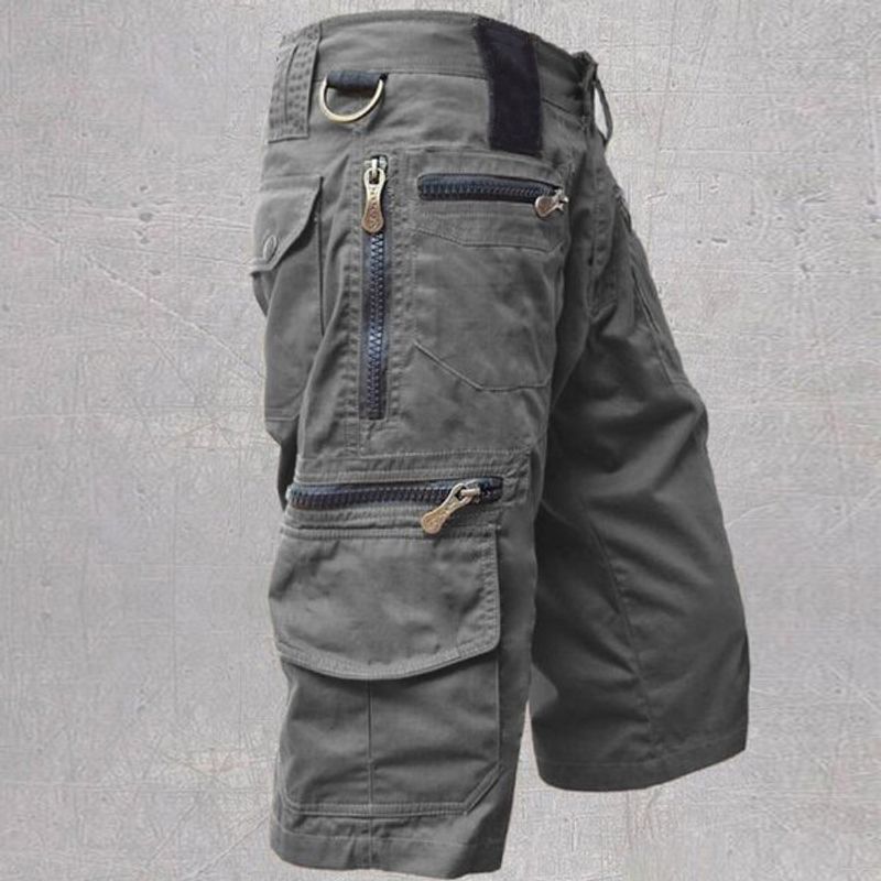 Pantalons fendus pour hommes, coupe droite ample, pantalons décontractés tendance surdimensionnés pour l'été, vêtements de travail multi-poches_voghion.com