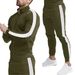Men's Clothing Long Sleeve Pants Casual Sports Suit Spliced Stand-up Collar Slim Fit Men's Suit_voghion.com