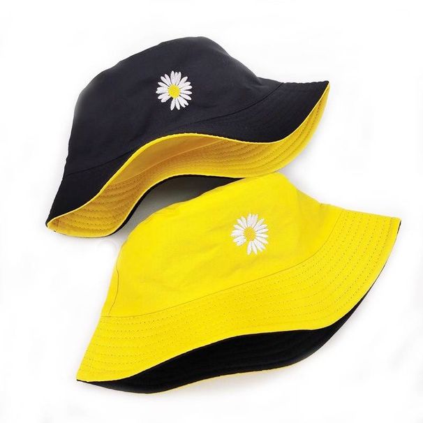 Chapeau seau réversible noir jaune canard pour hommes femmes chapeau de soleil d'été chapeau de pêche Bob Sad Boys Panama pliable chapeau de pêcheur en plein air_voghion.com