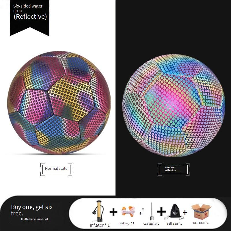 Glow In Dark & Reflective Training Football - Size 4 & 5 Machine-Stitched PU For School & Club Practice_voghion.com
