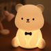 Teddybär Nachtlicht Bunte Atmosphäre Pat Licht Niedliche Cartoon Nachtlicht Schlafzimmer Nachttischlampe_voghion.com