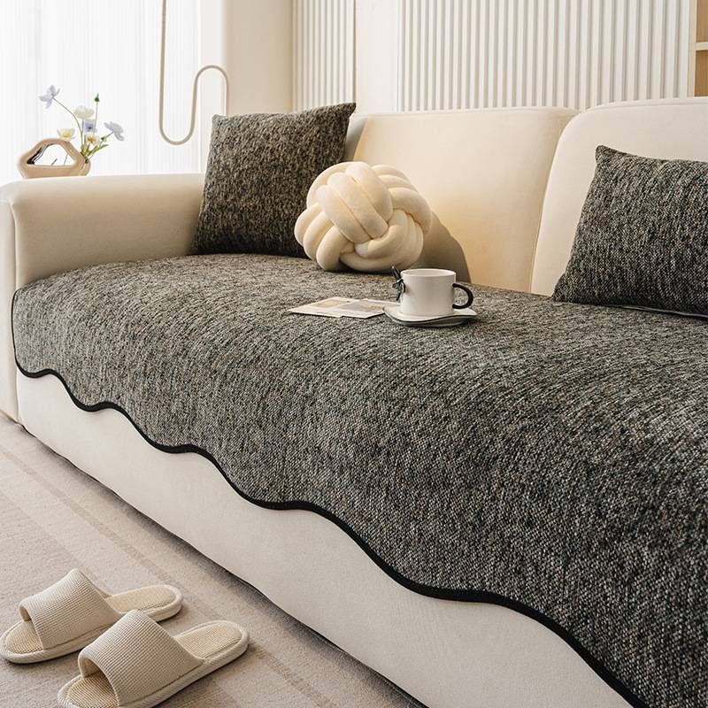 Coussin de canapé antidérapant en chenille – Modèle universel monobloc, dos antidérapant, housse de siège douce et résistante pour canapés d'angle_voghion.com