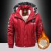 Men's fur collar and fleece cotton-padded jacket men's casual fashion trend coat_voghion.com