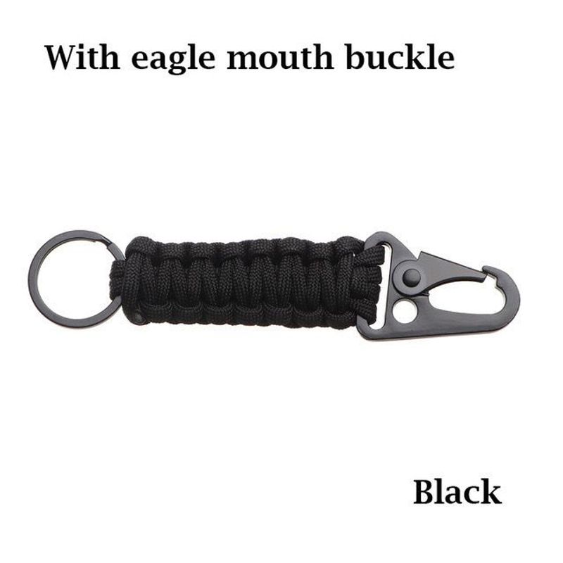 Outdoor Climbing Carabiner Eagle Beak Buckle Travel Camping Emergency Supplies Paracord Handmade Keychain Anti-Lost_voghion.com