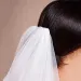 Gioielli per capelli Veli da cattedrale a due strati in bianco avorio con bordo in pizzo e pettine, accessori da sposa Veu De_voghion.com
