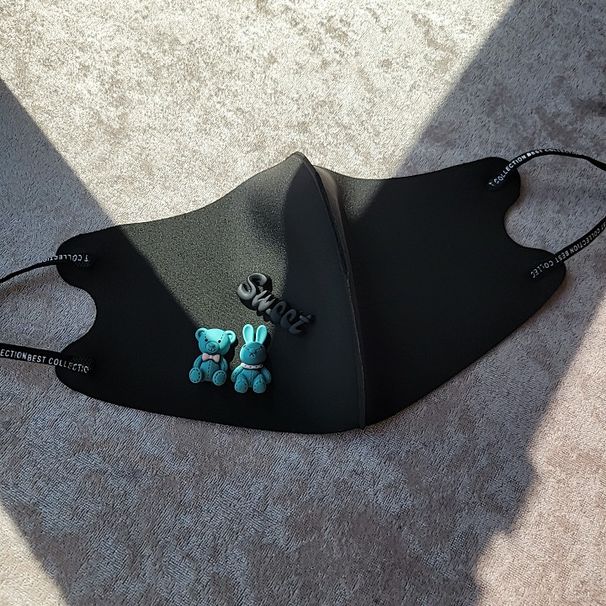 20169 Maschera lavabile con lettere colorate, coniglio e orso, quattro stagioni_voghion.com