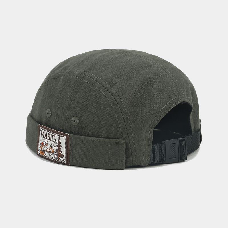 Literary Retro Sticker Brimless Melon Hat Trendy Version Personalized Hip Hop Landlord Hat Fashionable Street Yuppie Hat_voghion.com