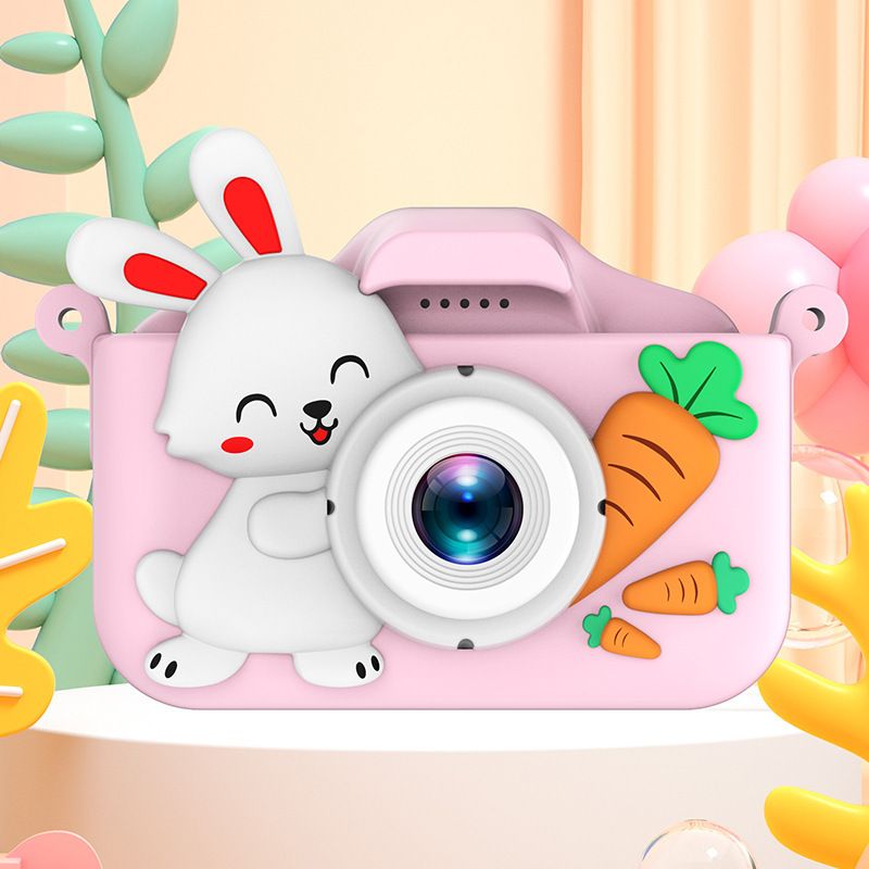 【High Quality】 Mini Digital Photo And Video High Pixel Cartoon Children's DSLR Gift Cute Little White Rabbit Camera_voghion.com