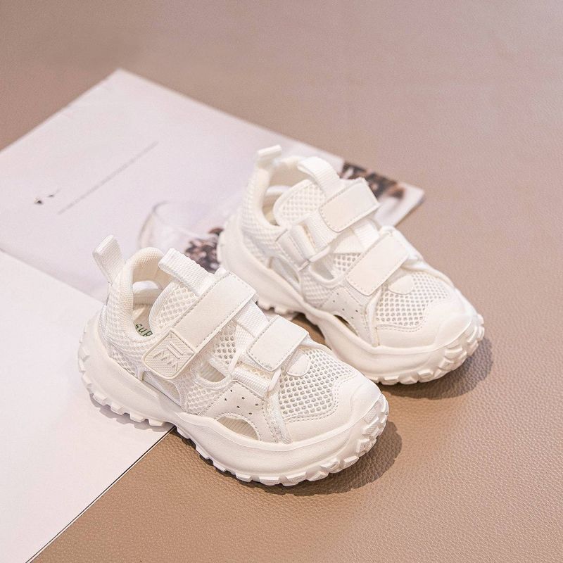 Spring And Summer Campus Sports Shoes Boys' Shoes Breathable Soft Sole Girls' Single Net Children's Day White Shoes_voghion.com