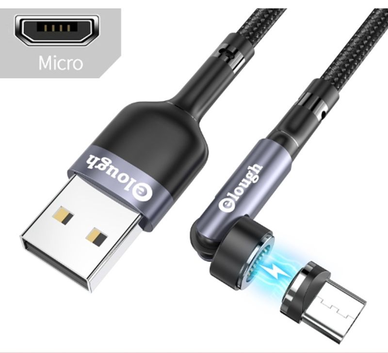 Elough 3-in-1 Magnetic Cable - 3A Fast Charging, 540° Rotatable, Compatible With IPhone 15/14, Samsung S23, IPad, AirPods (Micro USB/Type-C/Lightning)_voghion.com