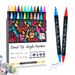 Dual Tip Watercolor Brush Markers For Kids - 24 Colors Blendable Acrylic Paint Markers Set, Soft Brush & Fine Tip For Drawing_voghion.com