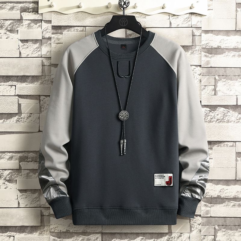 Yipinyuan YPY-3511-P42 Men's Sweater 2023 Spring New U-shaped Embroidery Trendy Loose Long sleeved Top_voghion.com