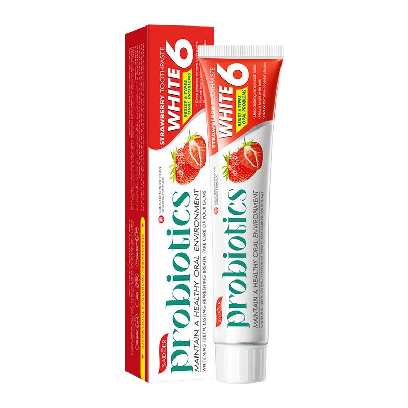 Toothpaste SADOER Strawberry Probiotic Brightening Toothpaste 100g Oral Cleansing Gum Protection_voghion.com