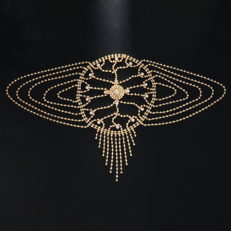 Flash Light Luksus Kjoletilbehør Hule Rhinsten Kvast Hovedbeklædning Fuld Diamant Skinnende Sexet Hovedkæde_voghion.com