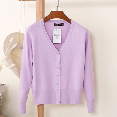 Klassischer lockerer Herbstpullover für Damen, kurze Strickjacke, langärmelige Schaljacke_voghion.com