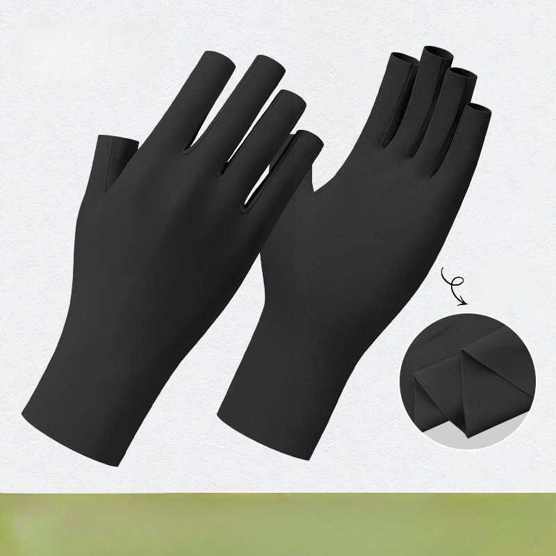 Guanti da ciclismo per esterni in nylon e seta, con protezione UV, per lampada per unghie, stile sottile, da donna_voghion.com
