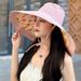 18CM Oversized Brim With A Double-sided Fisherman For Women's Summer Korean Version Sunshade, UV Protection, And Sun Hat_voghion.com