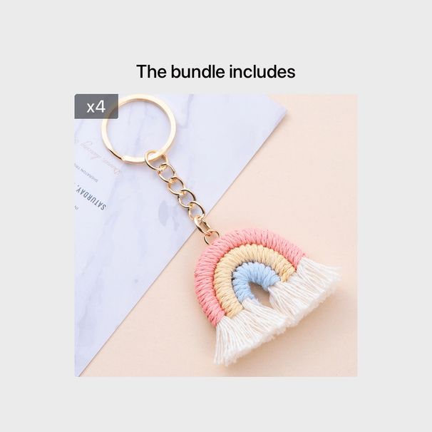 1 DB szivárvány alakú kulcstartó táska tartozékok táska autós medál kötő kulcstartó lányoknak_voghion.com