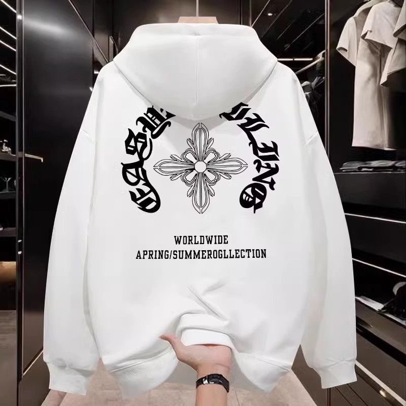 Abbigliamento maschile Primavera e autunno Felpa stampata Fresco e semplice Uomo Trendy Girocollo Autunno e inverno Più velluto Manica lunga_voghion.com