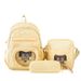 Lightweight Nylon Backpack Set For High School Students - Spacious 3-Piece School Bag With Ergonomic Shoulder Straps, Cute Cat Print_voghion.com