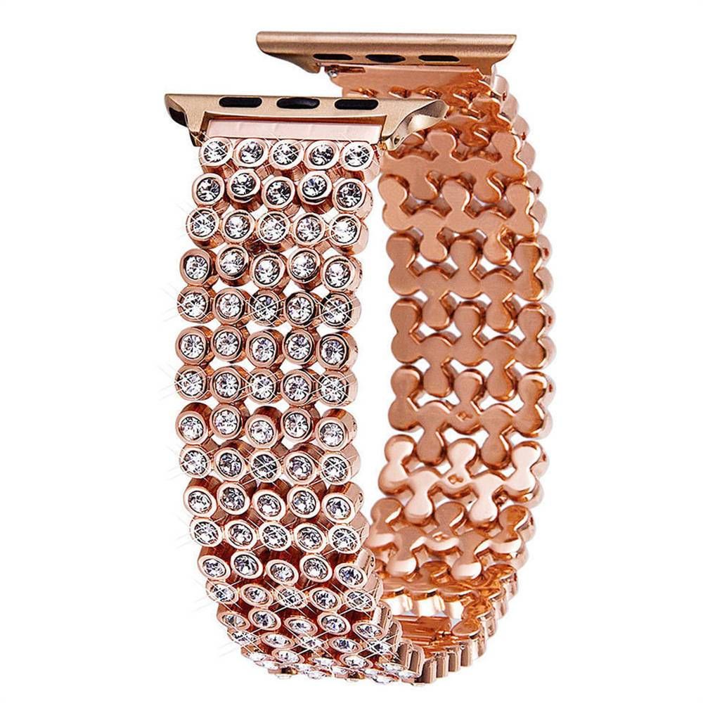 Accessori unisex Accessori per orologi Adatto per cinturino per orologio Cinturino per orologio in metallo con cinque perline e diamanti Iwatch9 1 cinturino rappresentativo_voghion.com