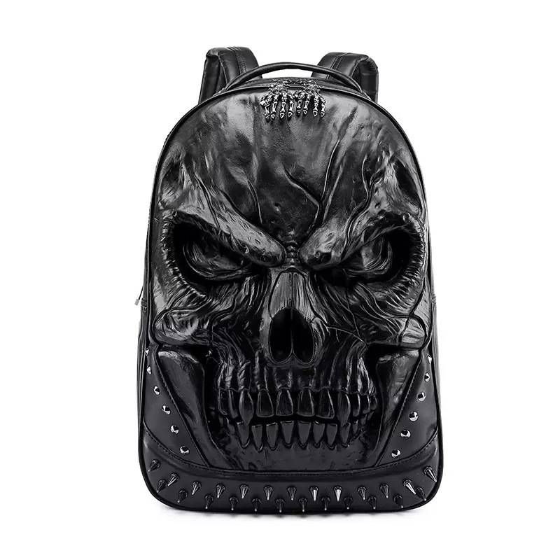 Ghost face men's backpack fashionable three-dimensional relief skull head bag street trend characteristic shoulder bag backpack_voghion.com