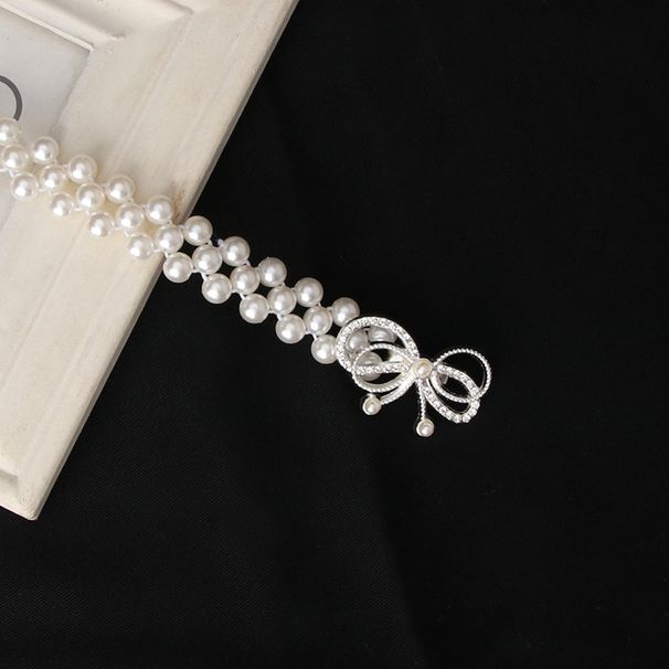 fashionable and elegant pearl waist chain Internet popular inlaid rhinestone dress decorative belt women's belt batch_voghion.com