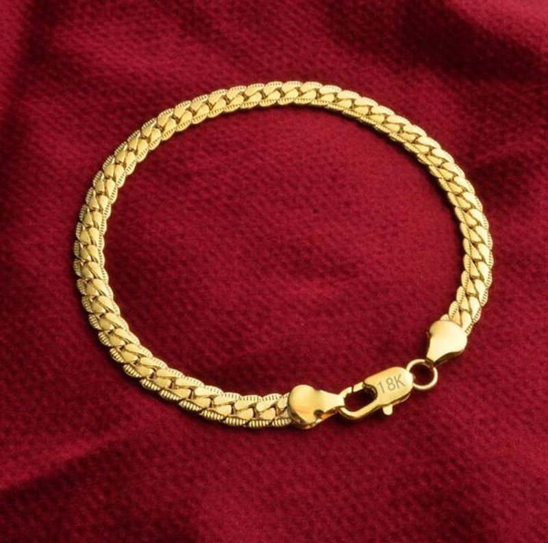 Bracciale a catena con ciondolo placcato in oro e argento per uomo e donna, 5 mm, fantastico regalo di compleanno, moda, braccialetti a maglie Hip Hop di Miami, gioielli_voghion.com