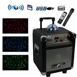 beFree Sound Projection Party Light Dome 6.5 Inch Subwoofer Bluetooth Portable Party Speaker With USB/ SD Input, FM Radio, Remote Control And Microp_voghion.com