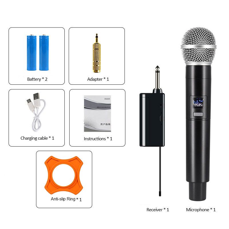 Drahtloser Karaoke-Dual-Handheld-Dynamikmikrofon-Professioneller Mi-Churh-Systemverstärker für Hochzeitsparty-Rede_voghion.com