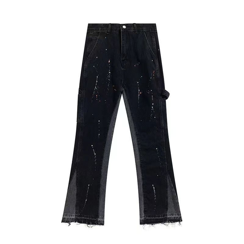 Man's Clothing High Street Gallerydept Splash-ink Flared Jeans Men's And Women's Ins Loose Straight Leg Pants_voghion.com