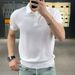 Men's Clothing New Summer Personality Solid Color Simple Sweater Half Sleeve_voghion.com