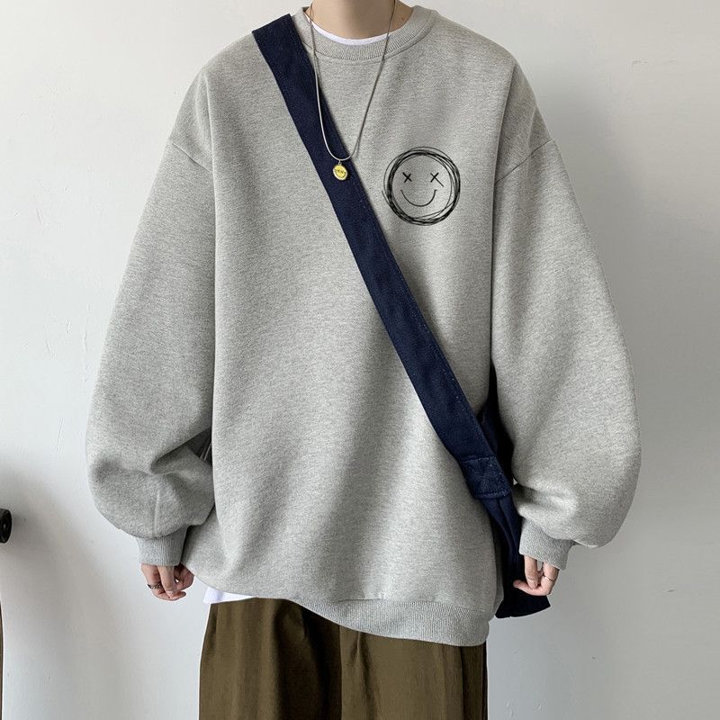 Round neck hoodie for men, autumn fashion brand loose top, trendy and versatile hip hop high street ruffian handsome_voghion.com