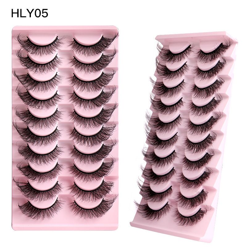 Künstliche Wimpern, Fuchsaugen-Wimpern, zehn Paar Katzenaugen-Wimpern, mehrschichtig, natürlich, dick, gewellt, Simulationswimpern_voghion.com