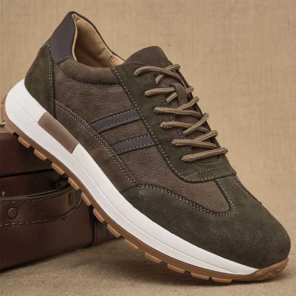 Men's Fashion Casual Leather Shoes Retro Color Matching Trendy German Training Shoes Outdoor Hiking First Layer Cowhide Jogging Shoes_voghion.com