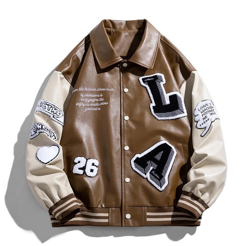 PQ Herbst winter Casual Vielseitige Werkzeug Leder herren Jacke Baseball Uniform Leder Jacke Männer_voghion.com