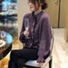 Early Autumn New Women's Top European Elegant High-end Purple Soft Design Sweater Lazy Style_voghion.com