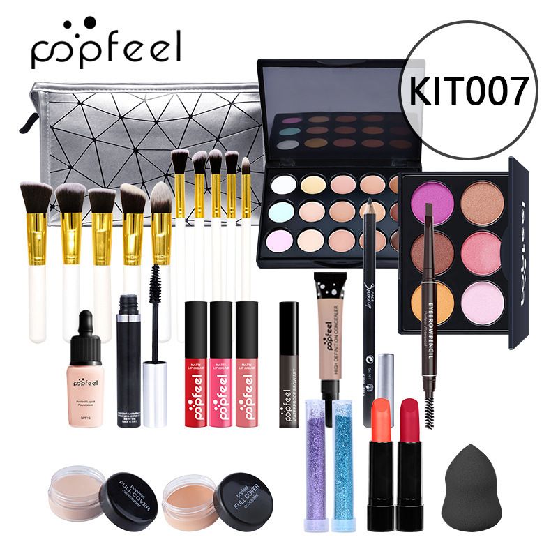 Make-up-Set, alles in einem, komplettes Gesichts-Make-up-Set, Lidschatten, Lipgloss, Eyeliner, Make-up-Pinsel, Kosmetiktasche, Make-up-Produkte_voghion.com