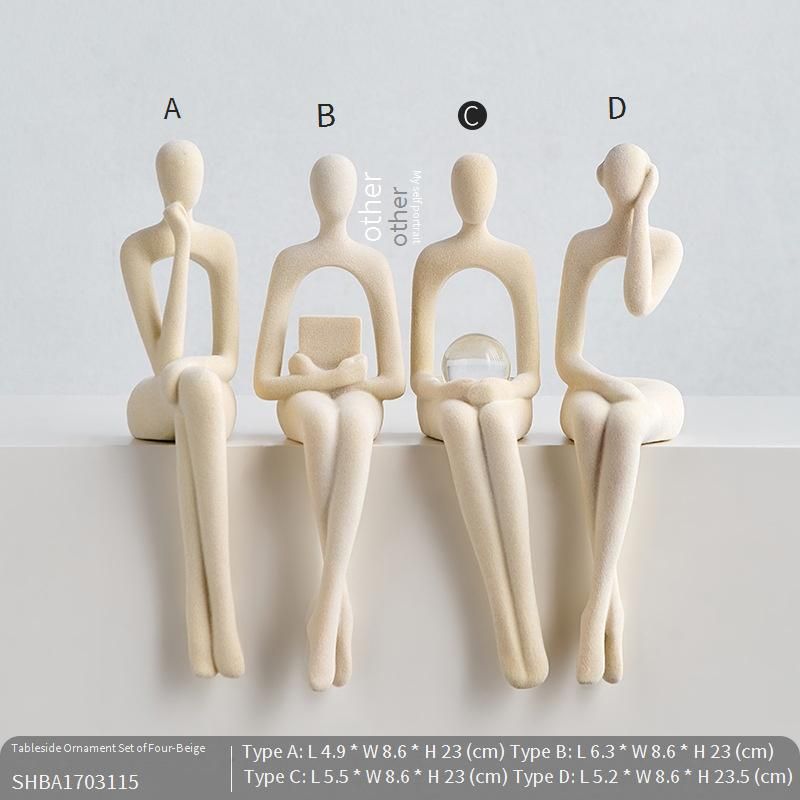 Home Decor Resin Figure Ornaments Crafts Creative Simple High End Living Room Porch Office Housewarming Moving Gift_voghion.com