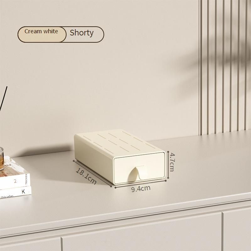 Modular Desktop Organizer With Drawers - Stackable Storage Box For Office/Desk (Multi-Layer, Transparent, Makeup & Stationery)​​_voghion.com