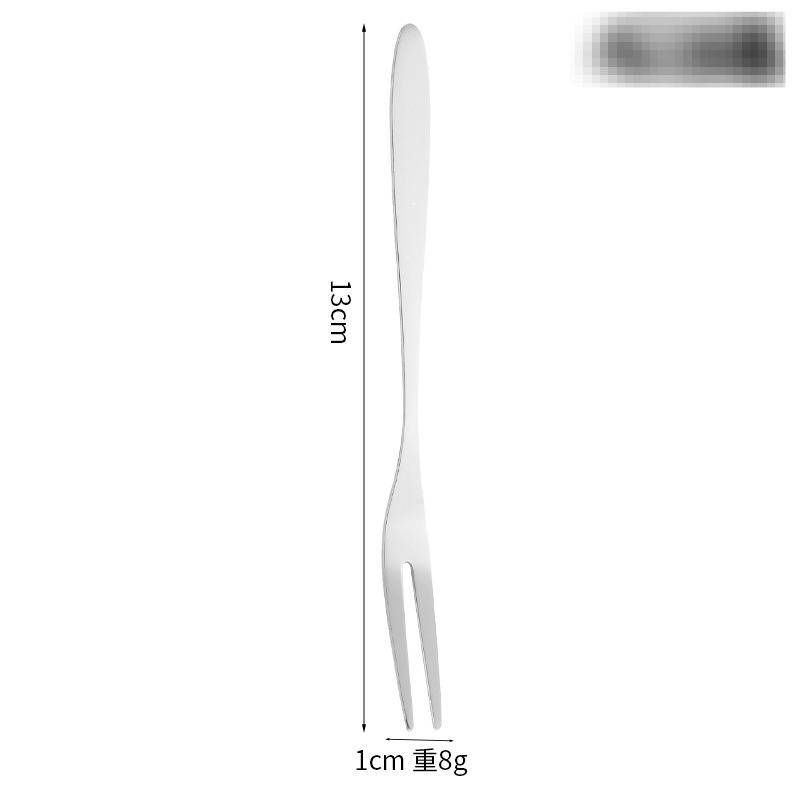 DaVKing 12-pack Stainless Steel Fruit Forks Household Creative Two-tooth Fruit Fork Cake Mooncake Fork Ktv Western Dessert Fork_voghion.com