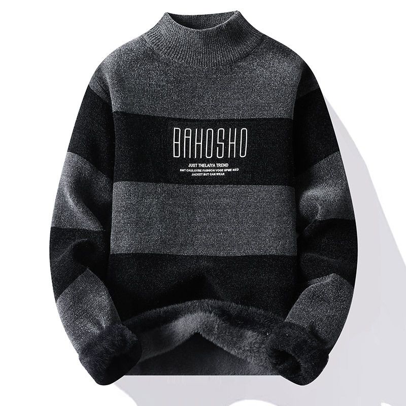 Abbigliamento da uomo Maglione da uomo Autunno Inverno Marchio di moda Girocollo Camicia di base in maglia casual Abiti di lana a righe per uomo_voghion.com