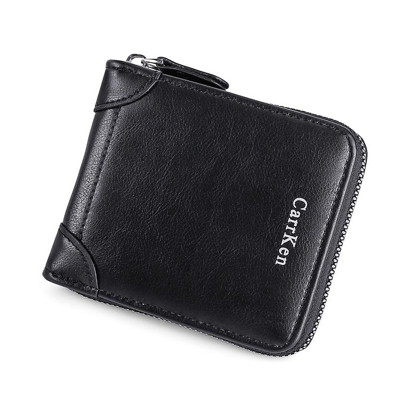 Vintage Small Men's Wallet Pu Leather Short Purse Men Hasp Zipper Clutch Solid Porte Feuille Hommes Porte Monnaie Homme_voghion.com