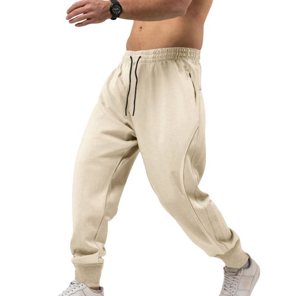 Pantalones deportivos de verano para hombre: pantalones casuales ajustados con puños elásticos, transpirables y ligeros para uso diario._voghion.com