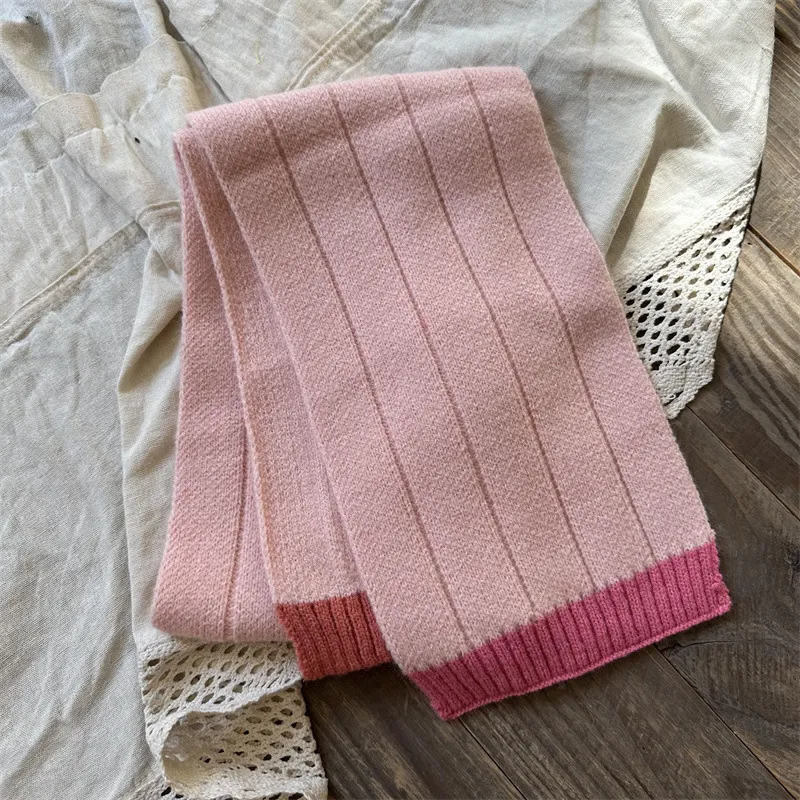 Écharpes pour enfants fille rose douce princesse vent étendu écharpe chaude hiver hiver écharpe d'hiver_voghion.com